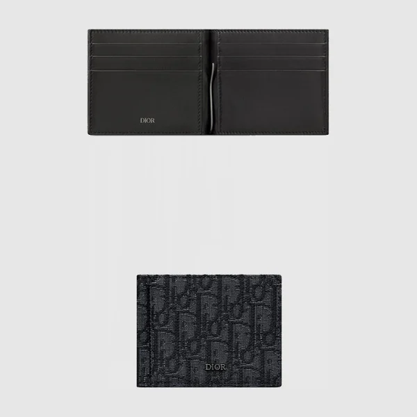 디올 머니 클립 지갑 2ESBH - 허시백